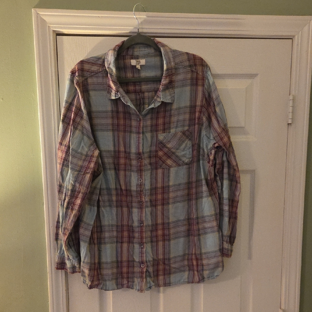 True Craft Multicolor Plaid Button-Down Shirt
